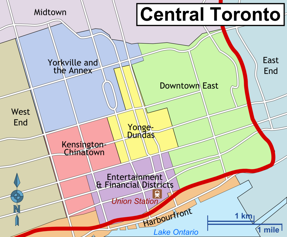 trafic guide map downtown toronto